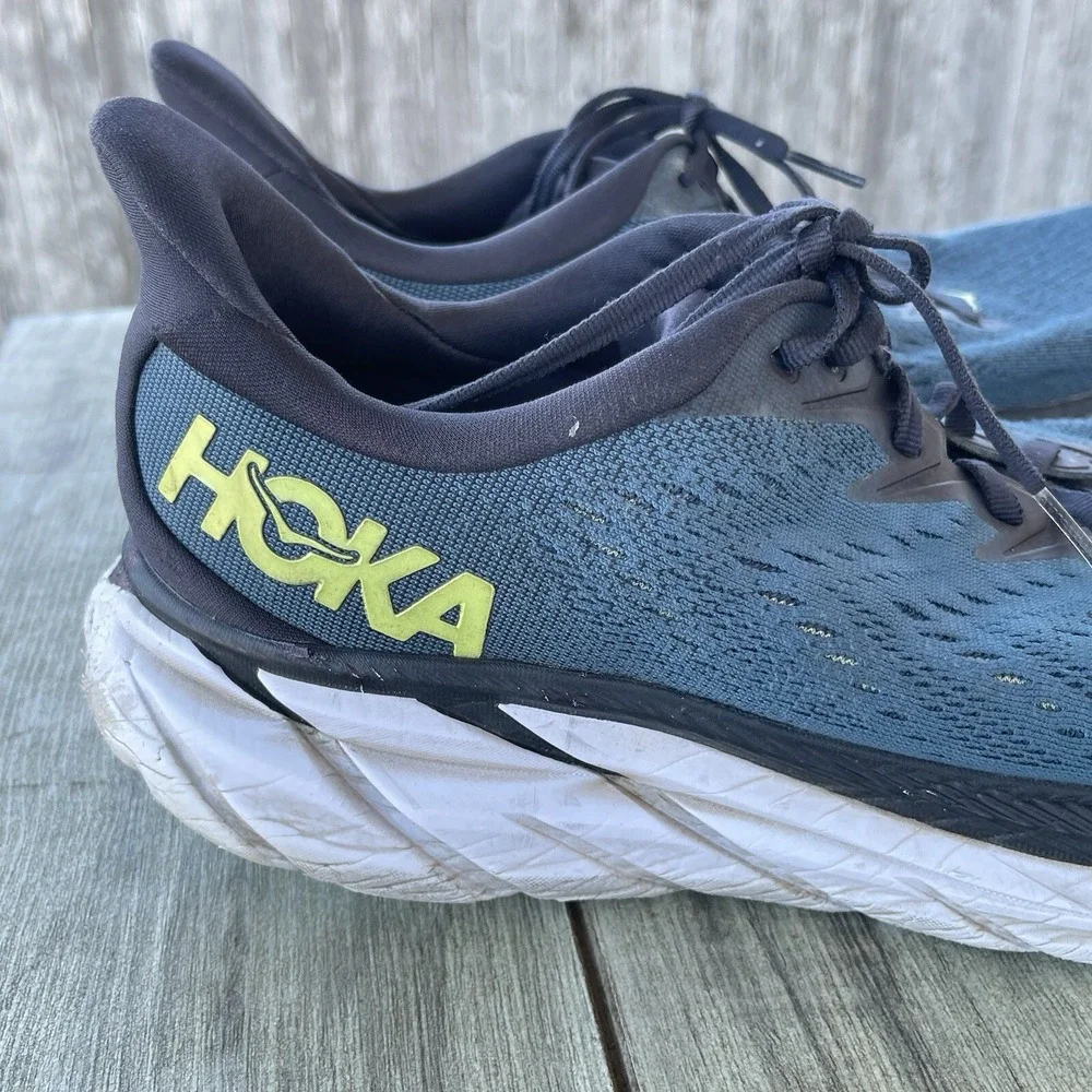 Hoka Clifton 8 Running Shoes Men 11 2E Wide Blue  Sneakers Training 1121374‎